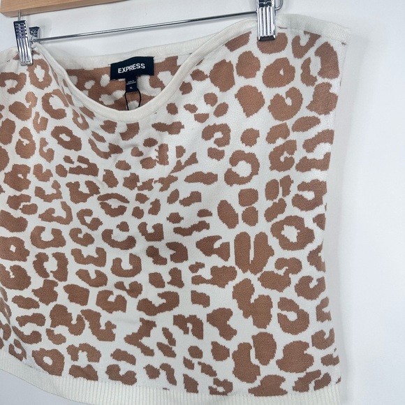 NWT Express Cheetah print sweater tube top blouse size XL - Picture 3 of 9